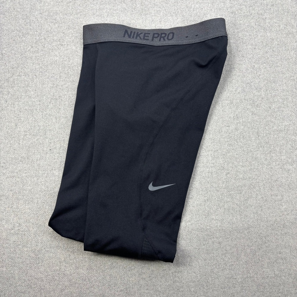 Nike Pro Warm Mid-Rise Training Tights Womens Small Black Dri-FIT Running Gym‎